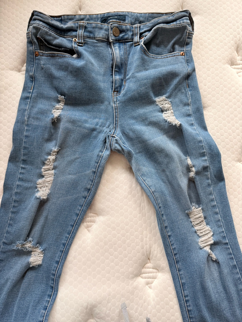 Light Blue Women’s High-Rise Skinny Jeans - Picture 3 of 5